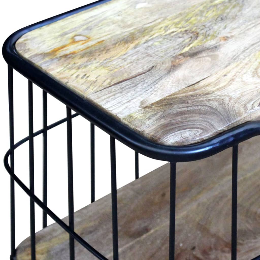 Meuble TV à Roulettes en Manguier et Métal - 100 cm-Mon Meuble TV-3