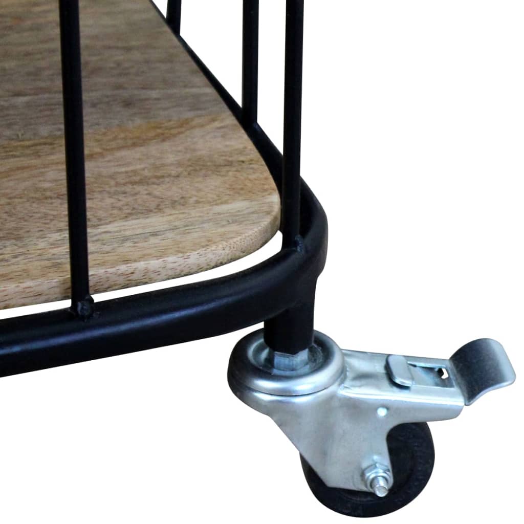 Meuble TV à Roulettes en Manguier et Métal - 100 cm-Mon Meuble TV-5