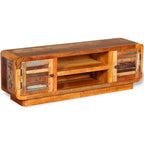 Meuble TV Ancien en Bois de Récupération Massif - 120 cm-Mon Meuble TV-1