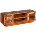 Meuble TV Ancien en Bois de Récupération Massif - 120 cm-Mon Meuble TV-2