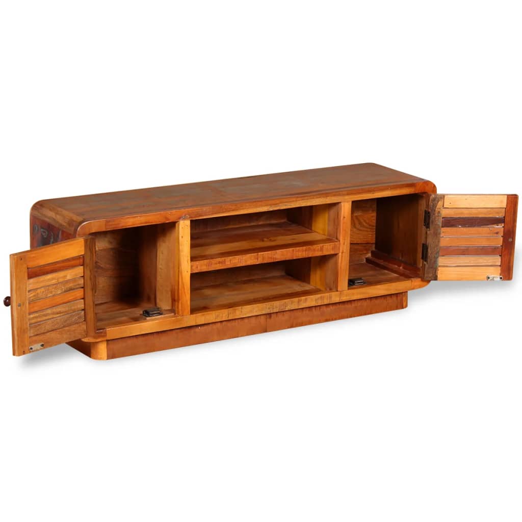 Meuble TV Ancien en Bois de Récupération Massif - 120 cm-Mon Meuble TV-6