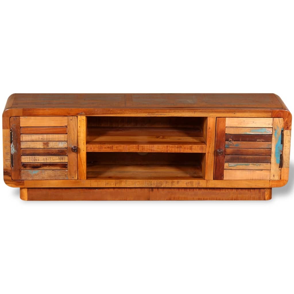 Meuble TV Ancien en Bois de Récupération Massif - 120 cm-Mon Meuble TV-7