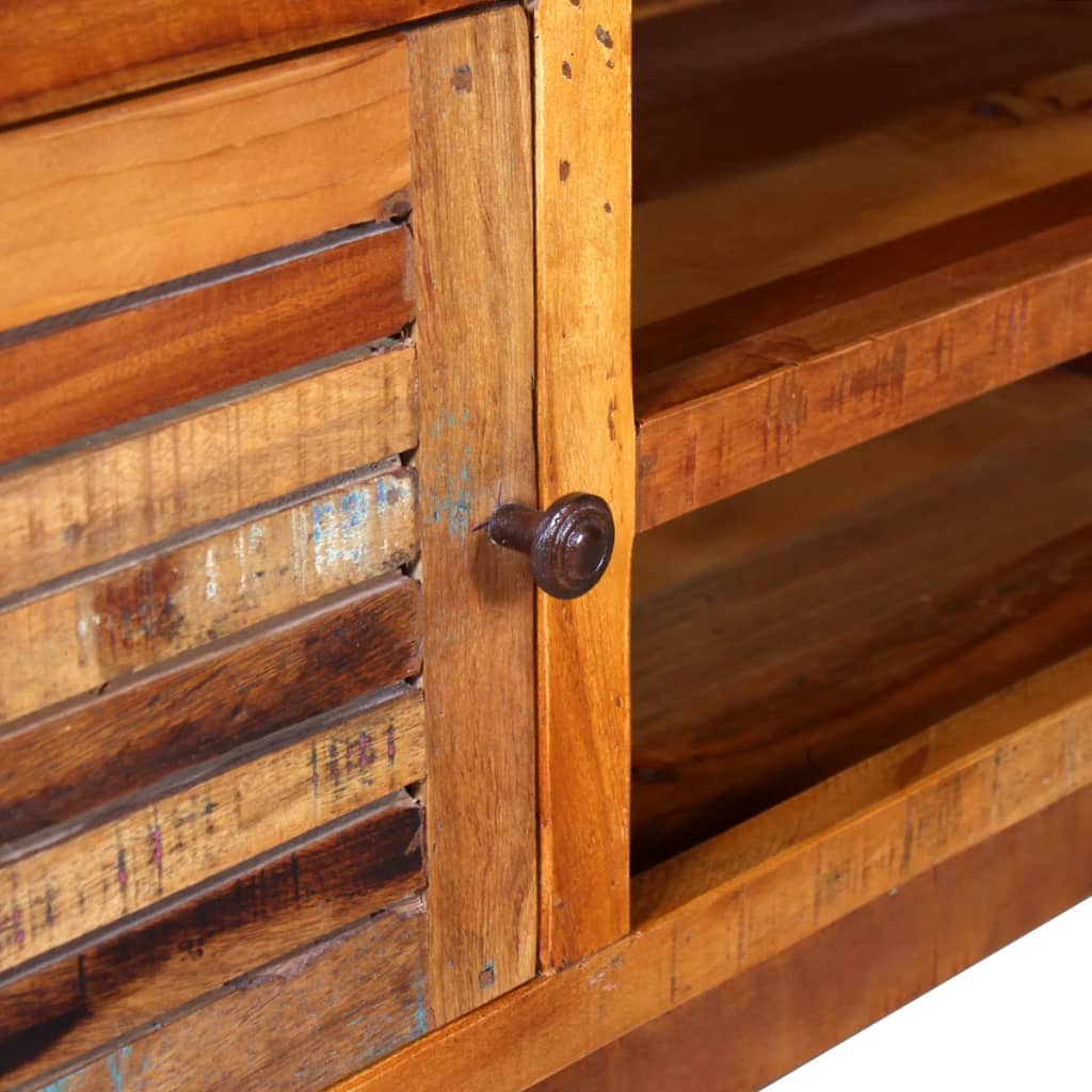 Meuble TV Ancien en Bois de Récupération Massif - 120 cm-Mon Meuble TV-8