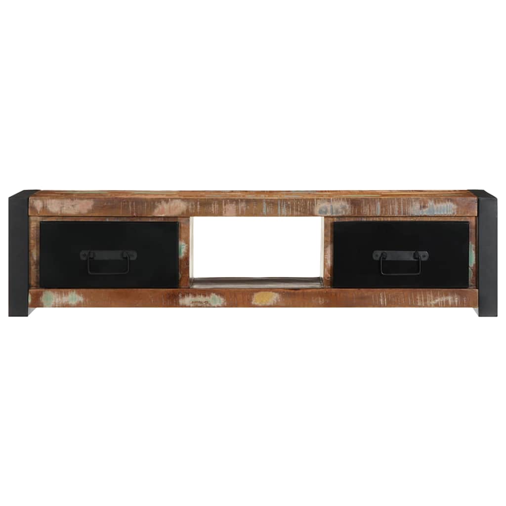 Meuble TV Ancien Vintage en Bois de Récupération - 100 cm-Mon Meuble TV-3