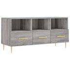 Meuble TV avec 3 Tiroirs Effet Sonoma Gris - 102 cm-Mon Meuble TV-Chêne fumé-1-2