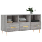 Meuble TV avec 3 Tiroirs Effet Sonoma Gris - 102 cm-Mon Meuble TV-Chêne fumé-1-3
