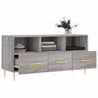 Meuble TV avec 3 Tiroirs Effet Sonoma Gris - 102 cm-Mon Meuble TV-Chêne fumé-1-4