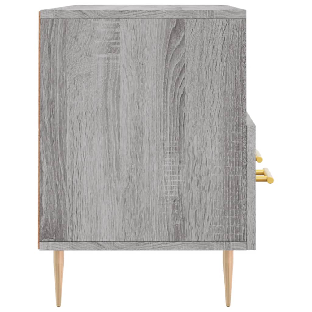 Meuble TV avec 3 Tiroirs Effet Sonoma Gris - 102 cm-Mon Meuble TV-Chêne fumé-1-7