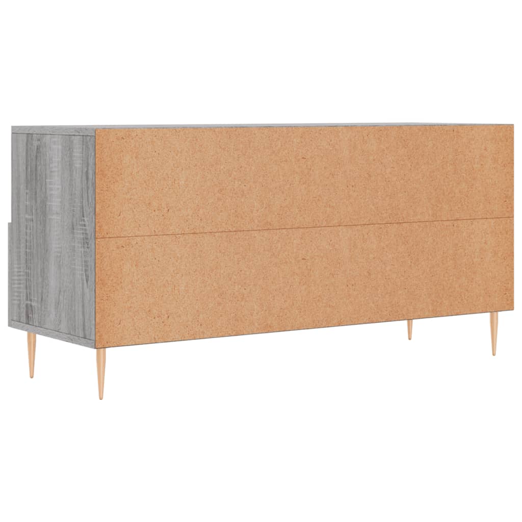Meuble TV avec 3 Tiroirs Effet Sonoma Gris - 102 cm-Mon Meuble TV-Chêne fumé-1-8
