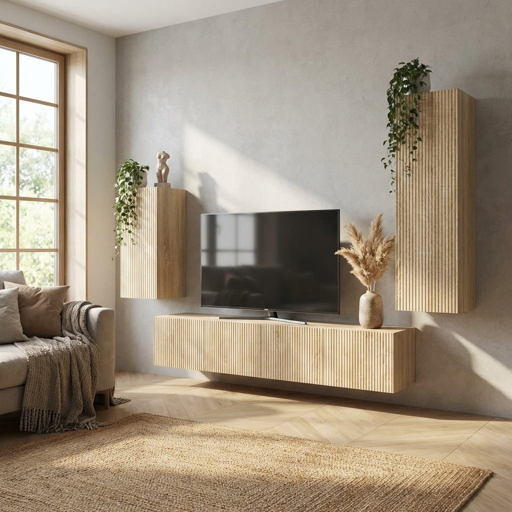 meuble-tv-avec-colonne-de-rangement-effet-chene-4-pieces-decor