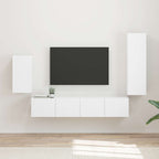 Meuble TV avec Colonne de Rangement Effet Chêne - 4 Pièces-Mon Meuble TV-Blanc-20