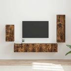 Meuble TV avec Colonne de Rangement Effet Chêne - 4 Pièces-Mon Meuble TV-Chêne fumé-16