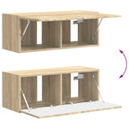 Meuble TV avec Colonne de Rangement Effet Chêne - 4 Pièces-Mon Meuble TV-Chêne sonoma-12