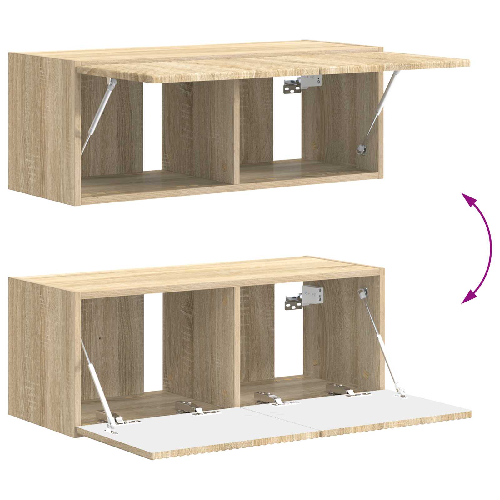 Meuble TV avec Colonne de Rangement Effet Chêne - 4 Pièces-Mon Meuble TV-Chêne sonoma-12