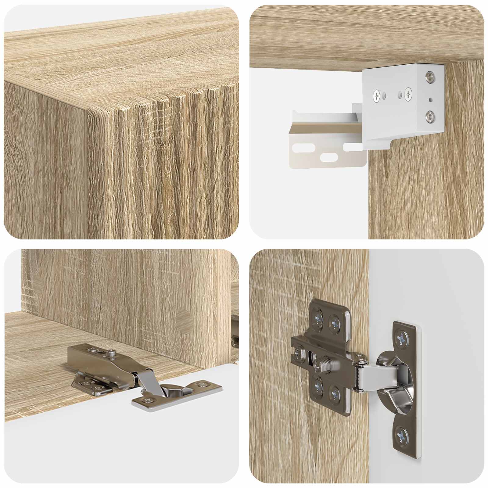 Meuble TV avec Colonne de Rangement Effet Chêne - 4 Pièces-Mon Meuble TV-Chêne sonoma-9