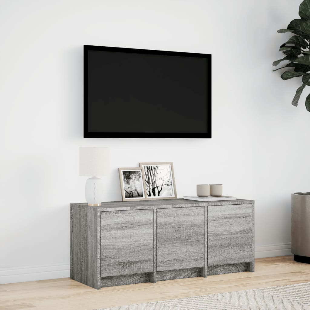 Meuble TV avec LED Finition Sonoma Gris - 97 cm-Mon Meuble TV-5