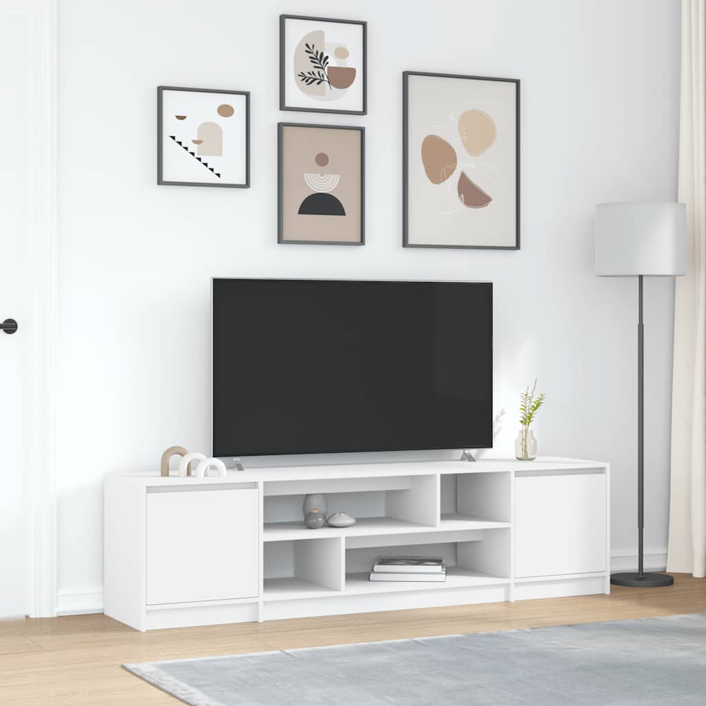 Meuble TV avec LED Intégré Couleur Chêne Noir - 188,5 cm-Mon Meuble TV-Blanc-188.5 cm-15