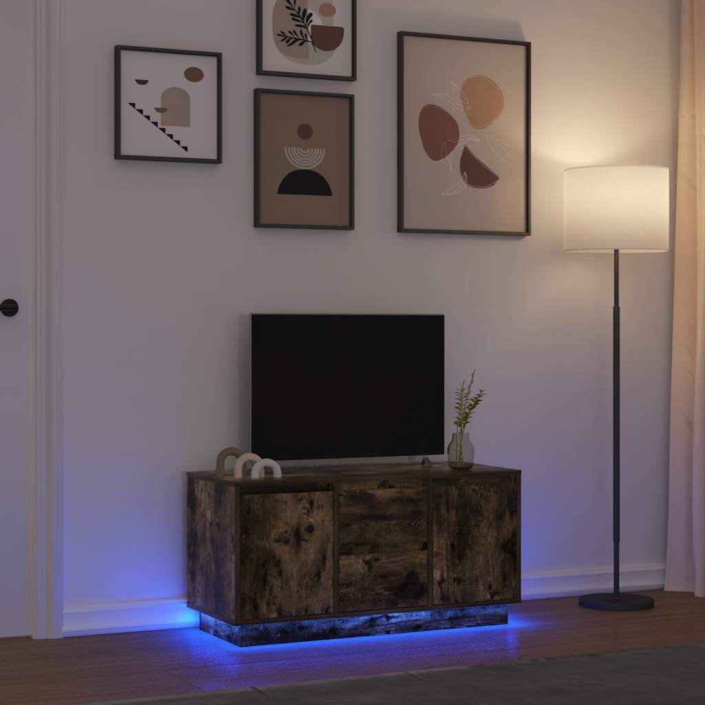 Meuble TV avec LED Intégré Couleur Chêne Noir - 188,5 cm-Mon Meuble TV-Chêne fumé-100 cm-21