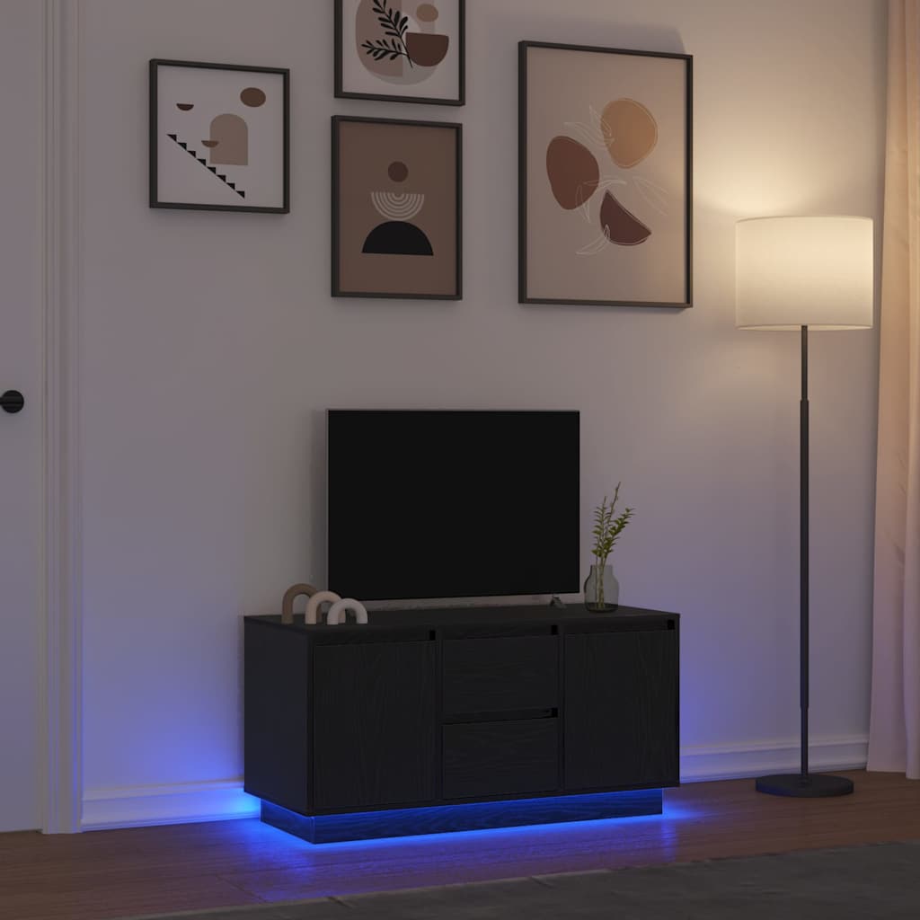 Meuble TV avec LED Intégré Couleur Chêne Noir - 188,5 cm-Mon Meuble TV-Chêne noir-100 cm-22