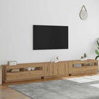 Meuble TV avec Lumière LED Effet Chêne - 300 cm-Mon Meuble TV-Chêne artisanal-5