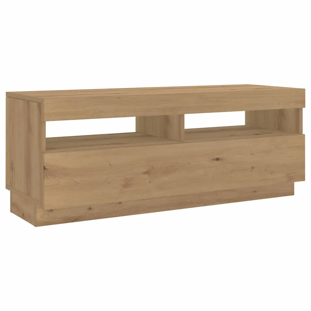 Meuble TV avec Lumière LED Effet Chêne - 300 cm-Mon Meuble TV-Chêne artisanal-6
