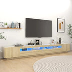 Meuble TV avec Lumière LED Effet Chêne - 300 cm-Mon Meuble TV-Chêne sonoma-17