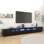 Meuble TV avec Lumière LED Effet Chêne - 300 cm-Mon Meuble TV-Noir-16