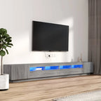 Meuble TV avec Lumière LED Effet Chêne - 300 cm-Mon Meuble TV-Sonoma gris-14
