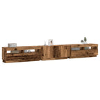Meuble TV avec Lumière LED Effet Chêne - 300 cm-Mon Meuble TV-Vieux bois-19