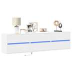 Meuble TV avec Lumière LED Effet Chêne Fumé - 41 cm-Mon Meuble TV-Blanc-180 cm-1-17