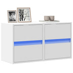 Meuble TV avec Lumière LED Effet Chêne Fumé - 41 cm-Mon Meuble TV-Blanc-41 cm-2-44