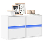 Meuble TV avec Lumière LED Effet Chêne Fumé - 41 cm-Mon Meuble TV-Blanc-80 cm-1-36