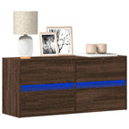 Meuble TV avec Lumière LED Effet Chêne Fumé - 41 cm-Mon Meuble TV-Chêne marron-100 cm-1-20