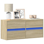 Meuble TV avec Lumière LED Effet Chêne Fumé - 41 cm-Mon Meuble TV-Chêne sonoma-100 cm-1-23