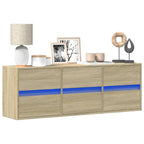 Meuble TV avec Lumière LED Effet Chêne Fumé - 41 cm-Mon Meuble TV-Chêne sonoma-130 cm-1-29