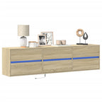 Meuble TV avec Lumière LED Effet Chêne Fumé - 41 cm-Mon Meuble TV-Chêne sonoma-180 cm-1-14