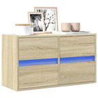 Meuble TV avec Lumière LED Effet Chêne Fumé - 41 cm-Mon Meuble TV-Chêne sonoma-80 cm-1-38