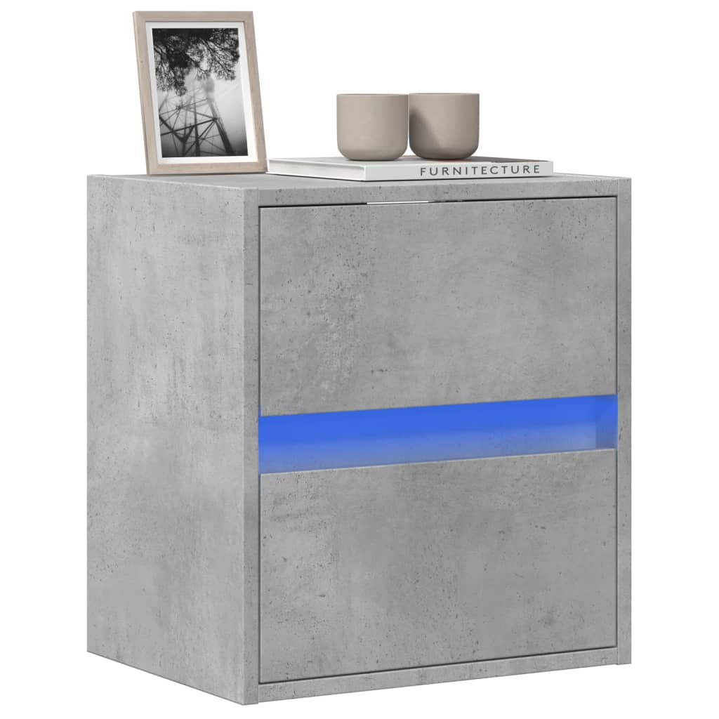 Meuble TV avec Lumière LED Effet Chêne Fumé - 41 cm-Mon Meuble TV-Gris béton-41 cm-1-34