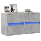 Meuble TV avec Lumière LED Effet Chêne Fumé - 41 cm-Mon Meuble TV-Gris béton-41 cm-2-45