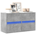 Meuble TV avec Lumière LED Effet Chêne Fumé - 41 cm-Mon Meuble TV-Gris béton-80 cm-1-42