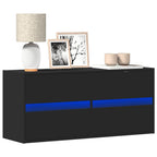 Meuble TV avec Lumière LED Effet Chêne Fumé - 41 cm-Mon Meuble TV-Noir-100 cm-1-18