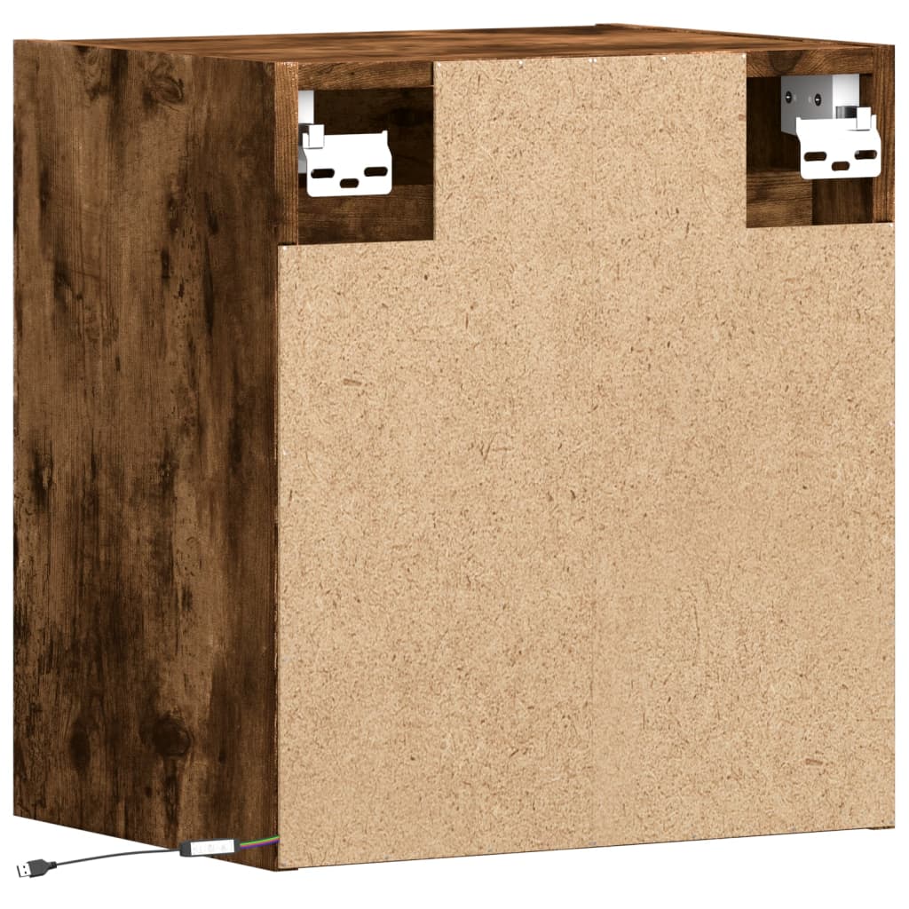 Meuble TV avec Lumière LED Effet Chêne Fumé - 41 cm-Mon Meuble TV-Noir-100 cm-1-8