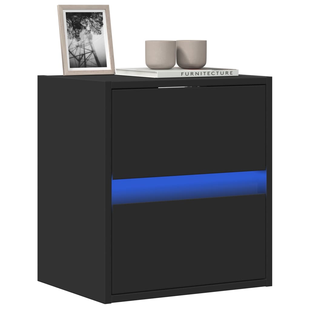 Meuble TV avec Lumière LED Effet Chêne Fumé - 41 cm-Mon Meuble TV-Noir-41 cm-1-33