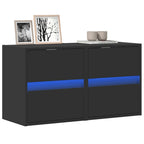 Meuble TV avec Lumière LED Effet Chêne Fumé - 41 cm-Mon Meuble TV-Noir-41 cm-2-43