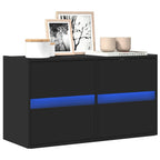 Meuble TV avec Lumière LED Effet Chêne Fumé - 41 cm-Mon Meuble TV-Noir-80 cm-1-41