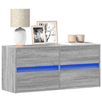 Meuble TV avec Lumière LED Effet Chêne Fumé - 41 cm-Mon Meuble TV-Sonoma gris-100 cm-1-21