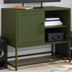 Meuble TV Bas avec Rangement en Acier Anthracite - 100,5 cm-Mon Meuble TV-Jaune-1-16
