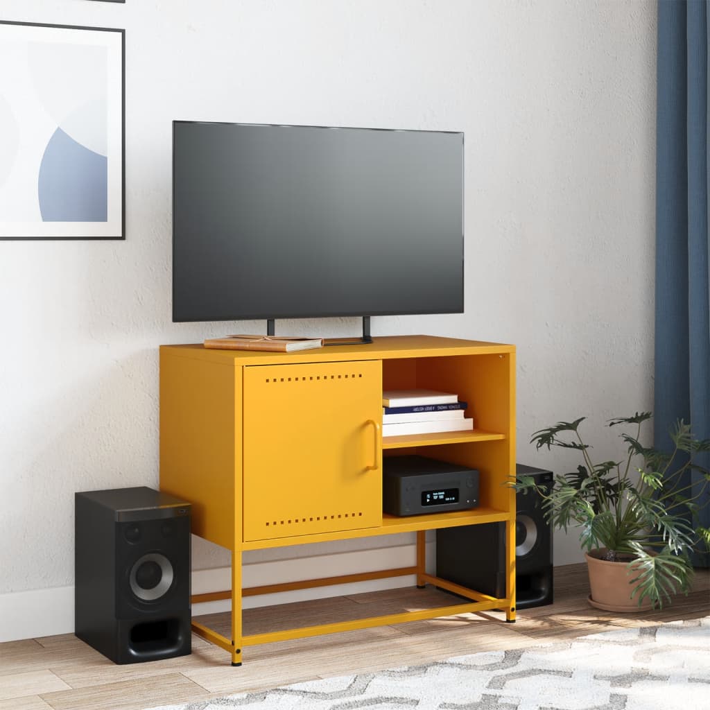 Meuble TV Bas avec Rangement en Acier Anthracite - 100,5 cm-Mon Meuble TV-Noir-1-3