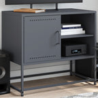 Meuble TV Bas avec Rangement en Acier Anthracite - 100,5 cm-Mon Meuble TV-Rose-1-13