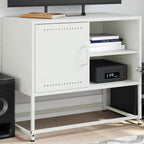 Meuble TV Bas avec Rangement en Acier Anthracite - 100,5 cm-Mon Meuble TV-Vert-1-17